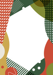 New Year's Japanese-style frame background material (red, green, gold)