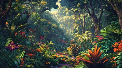 Lush Tropical Rainforest Scene