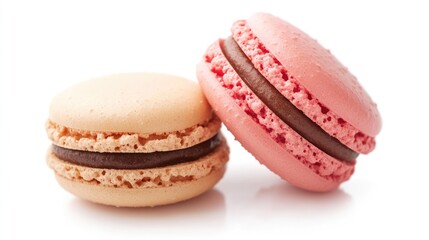 Obraz premium Delicious macaroons on a white background