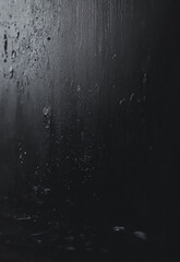 Obraz premium A textured black surface with subtle variations and an industrial feel. Raindrops Blur the Forest