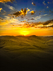 Beautiful Landscape of Saudi Arabia under the evening cloudy sky from Taif