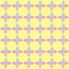 Geomatric etmic background, seamless patter, wallpaper decoration, Geomatric shapes, Bright colors, Fashion color.