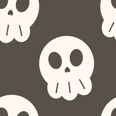 spooky skull halloween seamless pattern 