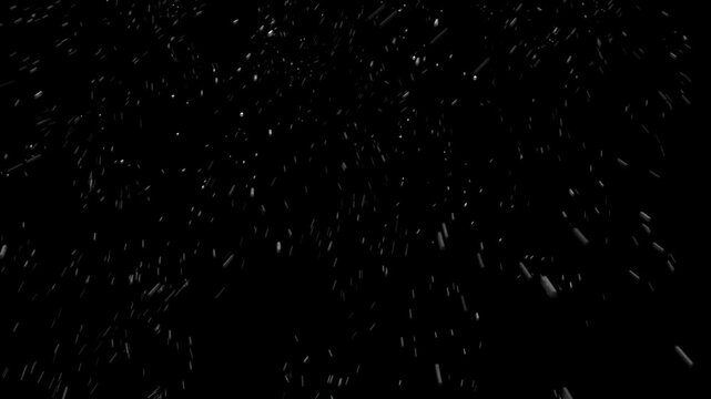 Slow falling snow on the black backgrounds (PNG Background) - (4K_24fps)
