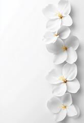 Obraz premium Romantic wedding invitation background with white and gold flowers, creating an elegant and luxurious