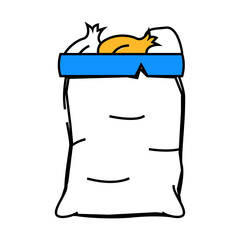 onion bag line icon vector. onion bag sign. isolated symbol illustration