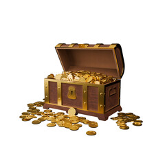 treasure chest with gold coins © worased