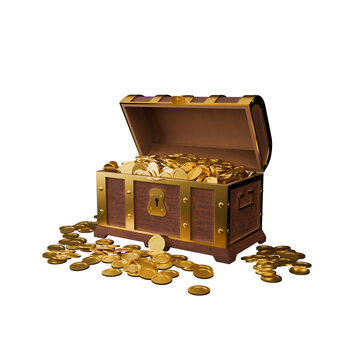 treasure chest with gold coins