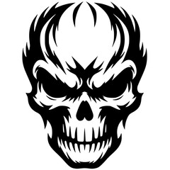 Black scary skull vector