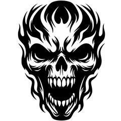 Black scary skull vector