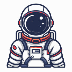 Fototapeta premium Astronaut in space suit. Vector illustration on white background.