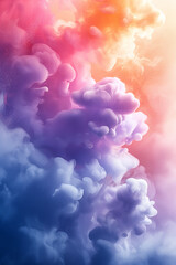 Fototapeta premium Illustration of rainbow clouds background on the sky. Abstract fluid motion that can be used for websites, presentations and digital art. Gradient.