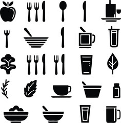 Set Of nutrition icon vector illustration logo concept design