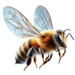 Hyper-Realistic Honeybee Illustration with Detailed Anatomy