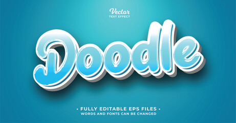 doodle 3d text effect editable eps cc