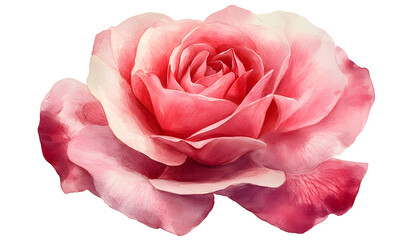 Soft rose pink watercolor wash, gently fading into white, isolated on a clean background