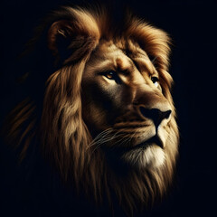 Majestic Lion with Fierce Gaze, Regal Presence