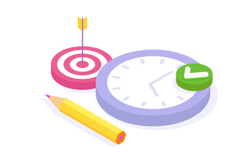 Sets the work deadline concept. Vector illustration.