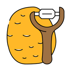 potato peeler line icon vector. potato peeler sign. isolated symbol illustration