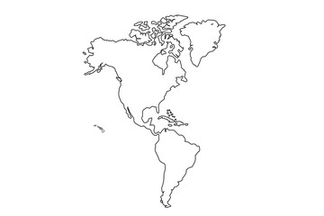 America map vector outline, Easy and smooth style.