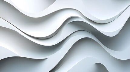 Obraz premium Abstract Wave Background. Minimal White Geometric Wallpaper. 