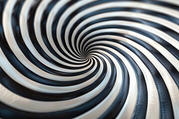 Obraz premium Eternal motion of black and white spiral pattern, creating a captivating optical illusion with precise lines.