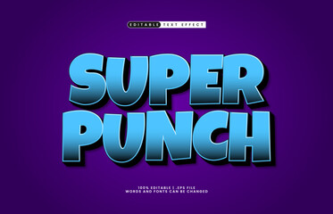 super punch editable text effect with a comic and kids text style