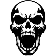 Black scary skull vector