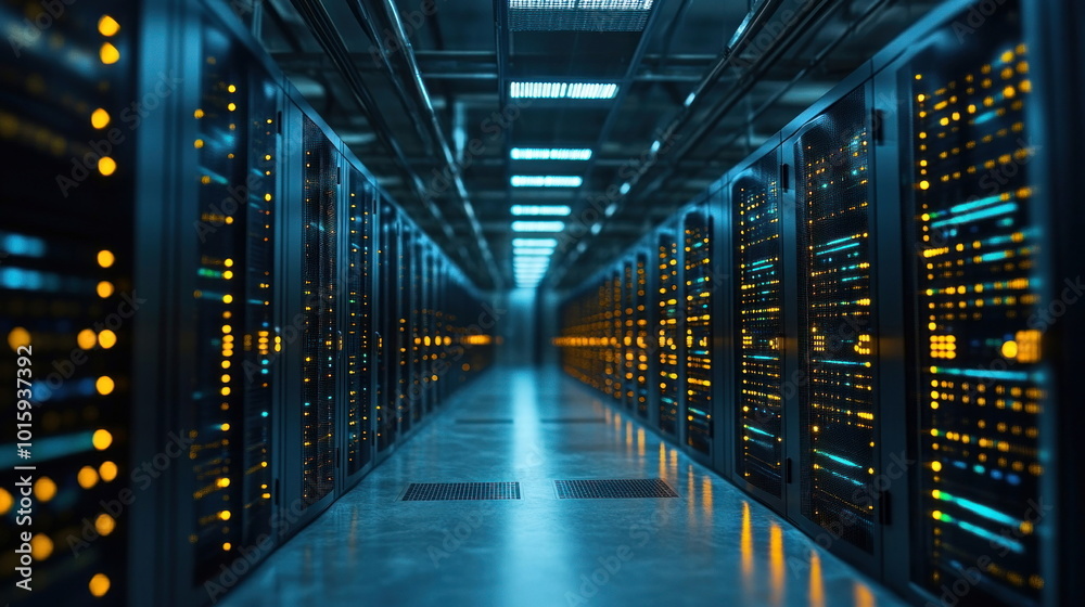 Aufkleber Data Center Server Room  Modern Technology  Network Infrastructure  IT  Servers  Computer