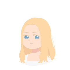 Girl Half Body Kid Character Illustration