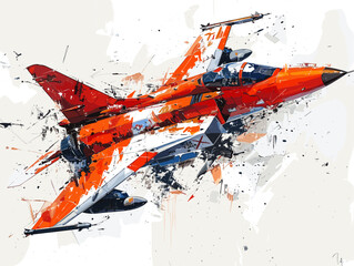 Fighter jet fighter jet aircraft illustration painting background. Military jet fighter jet in flight.