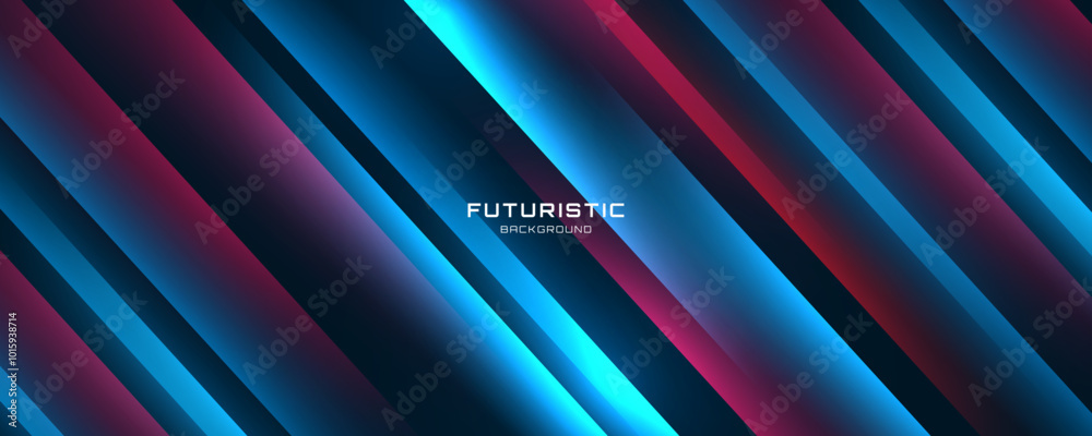 Poster blue red abstract background overlap layer on dark space with glowing lines effect decoration. moder
