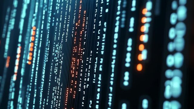 A close-up view of a computer screen displaying lines of digital code