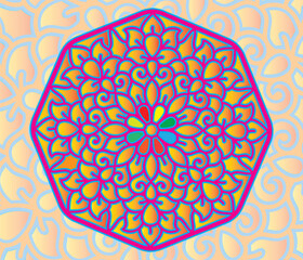 Flower mandala colorful background for cards, prints, textile and coloring books. Seamless pattern
