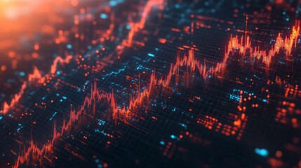 Data visualization of dynamic financial market trends.