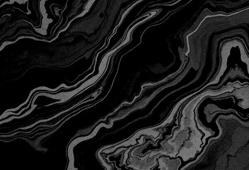 Marble black texture, wavy texture background 