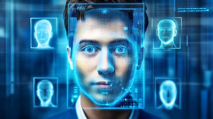 Digital Face Recognition Scan Biometric Security