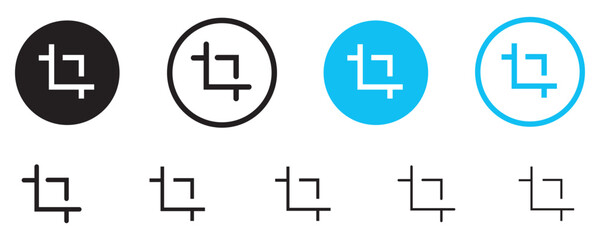 crop icon button, image photo edit crop sign icon picture cropping icon.