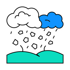 hail weather line icon vector. hail weather sign. isolated symbol illustration