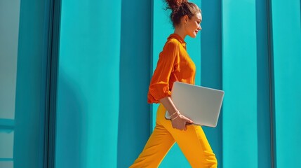 The Stylish Woman with Laptop
