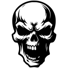 Wrath skull silhouette black vector design