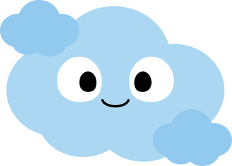 Cute cloud cartoon characters. Flat design illustration.	