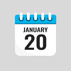 Icon page calendar day - 20 January