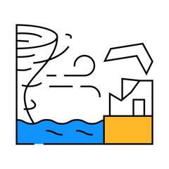 typhoon weather line icon vector. typhoon weather sign. isolated symbol illustration