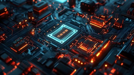 Obraz premium futuristic technology background. 