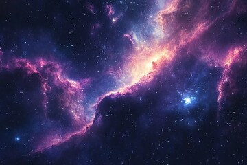 Fototapeta premium A beautiful purple and blue sky with many stars