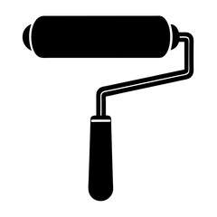 Paint roller silhouette illustration