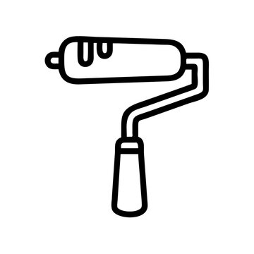 recommend clip art: Paint roller outline icon illustration