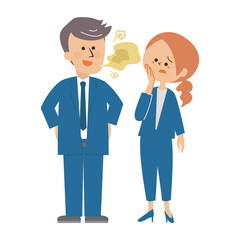 口臭のある男性　かわいいイラスト素材