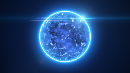 Motion graphic of a futuristic sphere, energy ball, orb